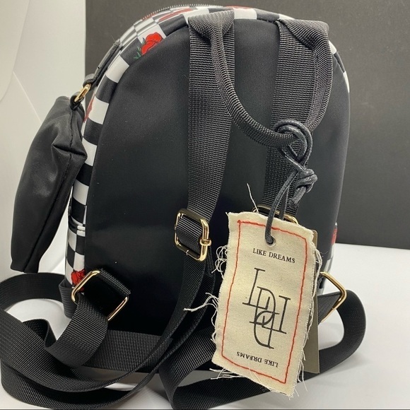 Like Dreams Baby Girl Checkered Roses Mini Backpack - Picture 4 of 6